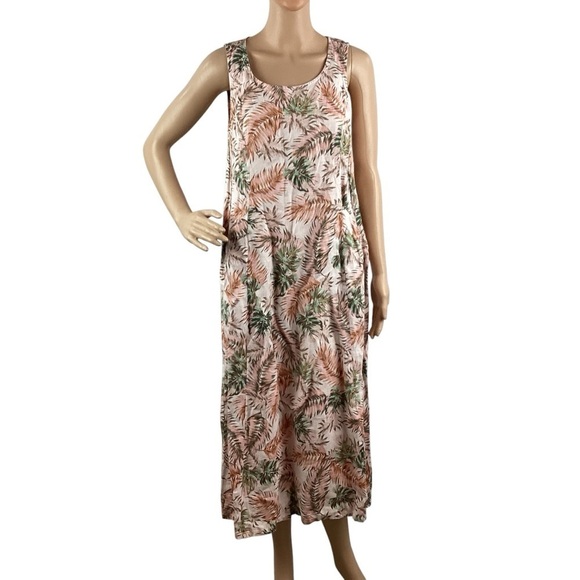 J. Jill Love Linen Printed Tank Dress Petite Small Multicolor - Picture 1 of 7